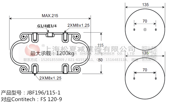 JBF196/115-1橡膠<a href='http://m.xhguangxue.com/' target='_blank'><u>空氣彈簧</u></a>