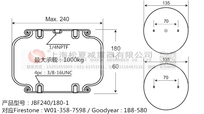 JBF240-180-1橡膠<a href='http://m.xhguangxue.com/' target='_blank'><u>空氣彈簧</u></a>
