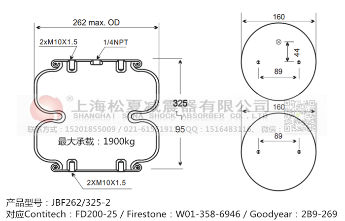 JBF262/325-2橡膠<a href='http://m.xhguangxue.com/' target='_blank'><u>空氣彈簧</u></a>