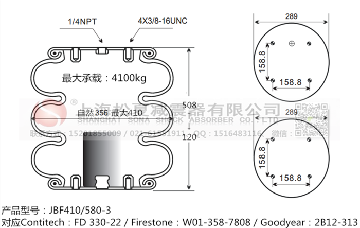 JBF410/580-3橡膠<a href='http://m.xhguangxue.com/' target='_blank'><u>空氣彈簧</u></a>